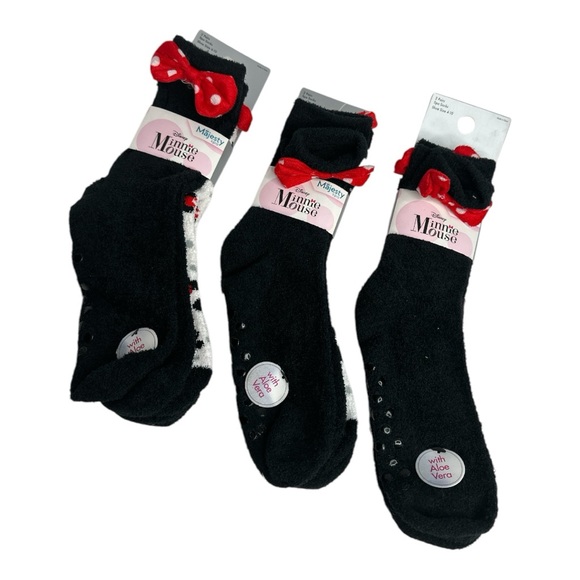 Disney Minnie Mouse Majesty Spa 2-Pack Socks W/Aloe Vera Size 4-10 - Picture 4 of 9